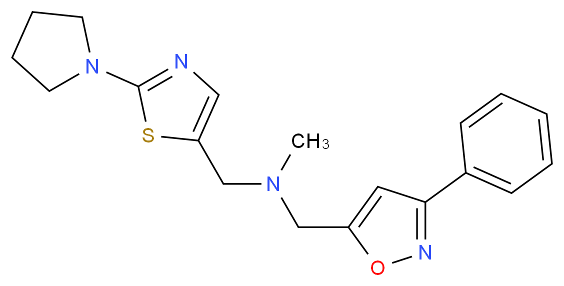 N-methyl-1-(3-phenyl-5-isoxazolyl)-N-{[2-(1-pyrrolidinyl)-1,3-thiazol-5-yl]methyl}methanamine_分子结构_CAS_)