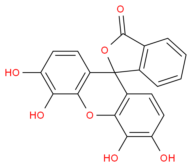 3',4',5',6'-tetrahydroxy-3H-spiro[2-benzofuran-1,9'-xanthene]-3-one_分子结构_CAS_2103-64-2