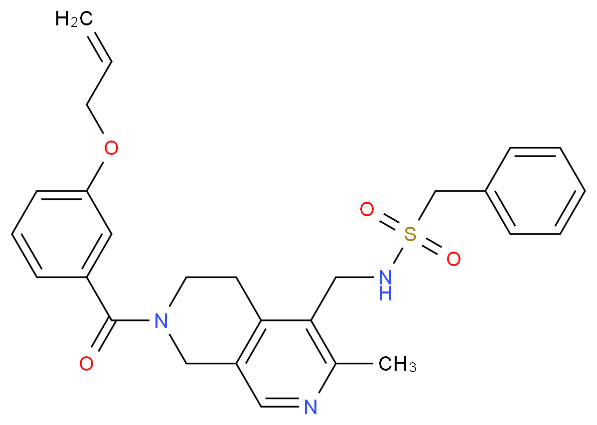 N-({7-[3-(allyloxy)benzoyl]-3-methyl-5,6,7,8-tetrahydro-2,7-naphthyridin-4-yl}methyl)-1-phenylmethanesulfonamide_分子结构_CAS_)