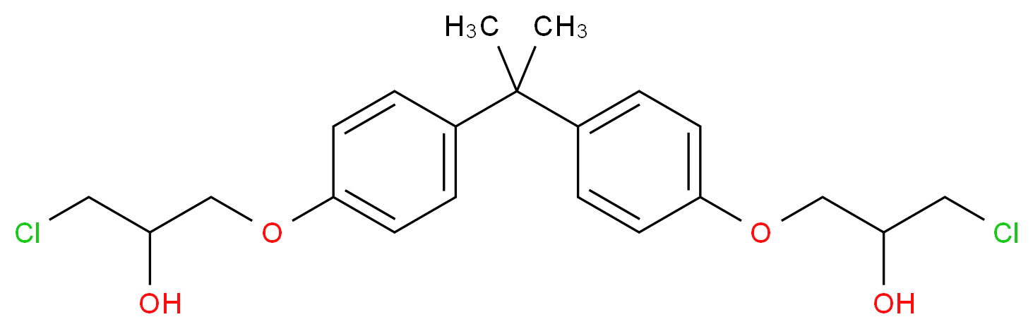 1-chloro-3-(4-{2-[4-(3-chloro-2-hydroxypropoxy)phenyl]propan-2-yl}phenoxy)propan-2-ol_分子结构_CAS_4809-35-2