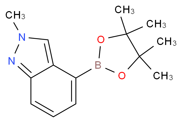 2-Methyl-4-(4,4,5,5-tetramethyl-1,3,2-dioxaborolan-2-yl)-2H-indazole_分子结构_CAS_885698-95-3)