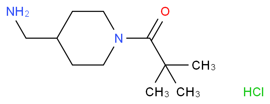 1-[4-(aminomethyl)piperidin-1-yl]-2,2-dimethylpropan-1-one hydrochloride_分子结构_CAS_1286273-18-4