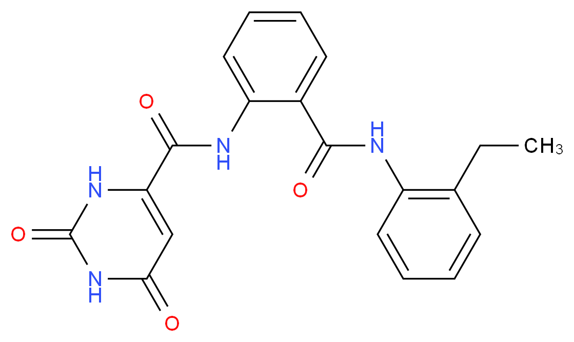 N-(2-{[(2-ethylphenyl)amino]carbonyl}phenyl)-2,6-dioxo-1,2,3,6-tetrahydropyrimidine-4-carboxamide_分子结构_CAS_)