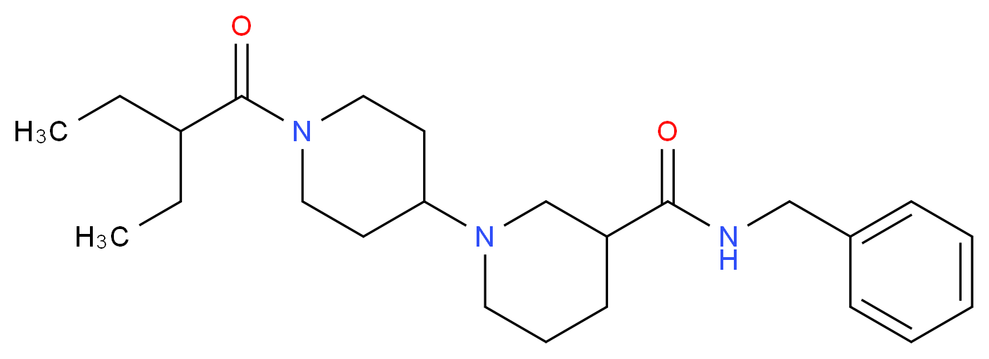 N-benzyl-1'-(2-ethylbutanoyl)-1,4'-bipiperidine-3-carboxamide_分子结构_CAS_)