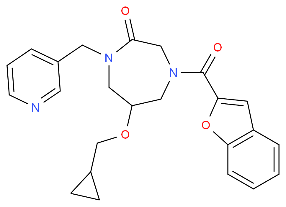 4-(1-benzofuran-2-ylcarbonyl)-6-(cyclopropylmethoxy)-1-(3-pyridinylmethyl)-1,4-diazepan-2-one_分子结构_CAS_)