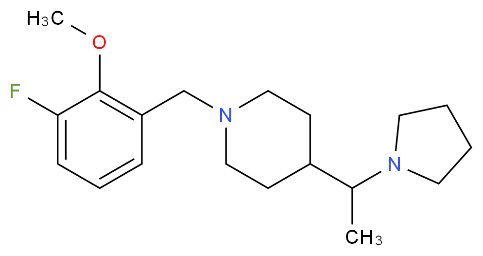 1-(3-fluoro-2-methoxybenzyl)-4-(1-pyrrolidin-1-ylethyl)piperidine_分子结构_CAS_)