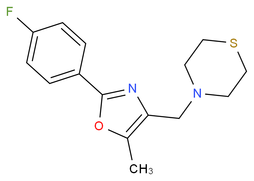 4-{[2-(4-fluorophenyl)-5-methyl-1,3-oxazol-4-yl]methyl}thiomorpholine_分子结构_CAS_)
