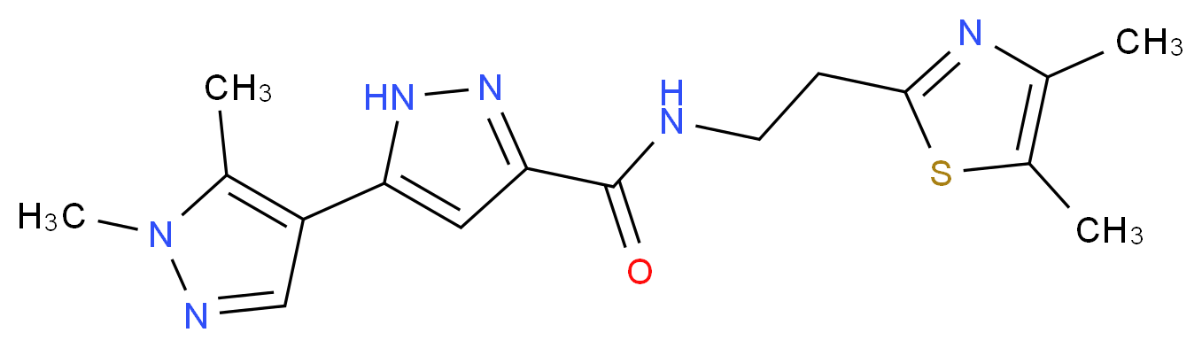 N-[2-(4,5-dimethyl-1,3-thiazol-2-yl)ethyl]-1',5'-dimethyl-1'H,2H-3,4'-bipyrazole-5-carboxamide_分子结构_CAS_)