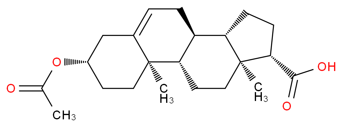 (1S,2R,5S,10S,11S,14S,15S)-5-(acetyloxy)-2,15-dimethyltetracyclo[8.7.0.0<sup>2</sup>,<sup>7</sup>.0<sup>1</sup><sup>1</sup>,<sup>1</sup><sup>5</sup>]heptadec-7-ene-14-carboxylic acid_分子结构_CAS_51424-66-9