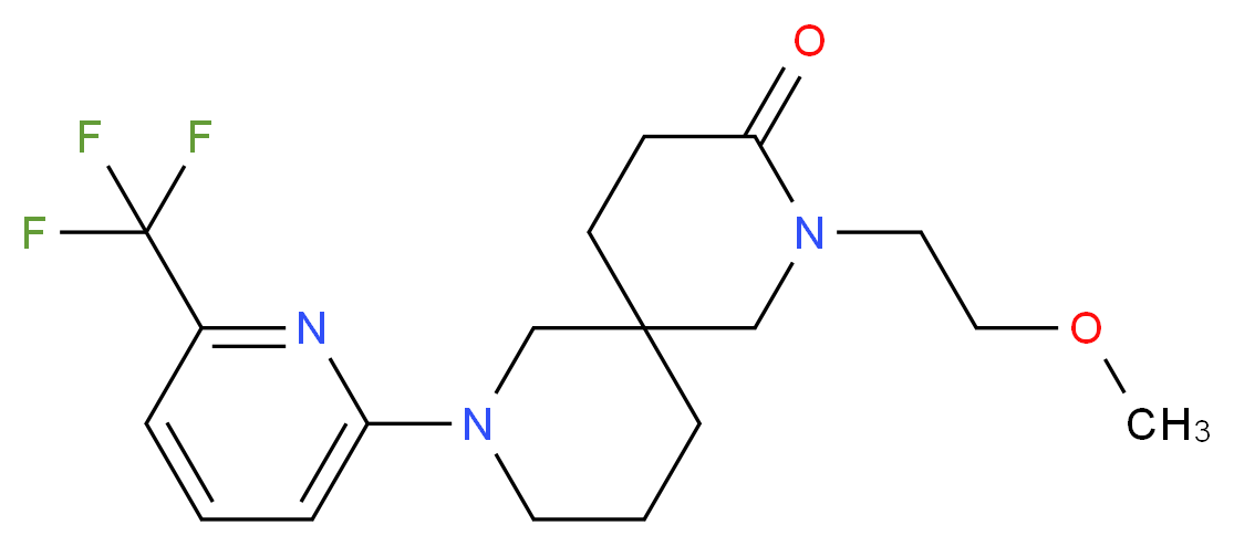 2-(2-methoxyethyl)-8-[6-(trifluoromethyl)-2-pyridinyl]-2,8-diazaspiro[5.5]undecan-3-one_分子结构_CAS_)