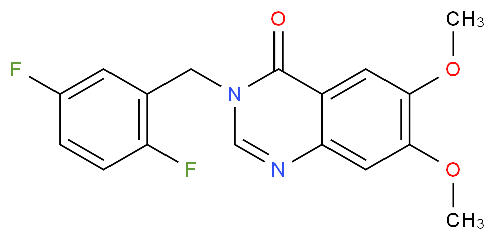 3-(2,5-difluorobenzyl)-6,7-dimethoxyquinazolin-4(3H)-one_分子结构_CAS_)