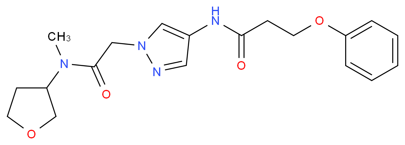 N-(1-{2-[methyl(tetrahydro-3-furanyl)amino]-2-oxoethyl}-1H-pyrazol-4-yl)-3-phenoxypropanamide_分子结构_CAS_)