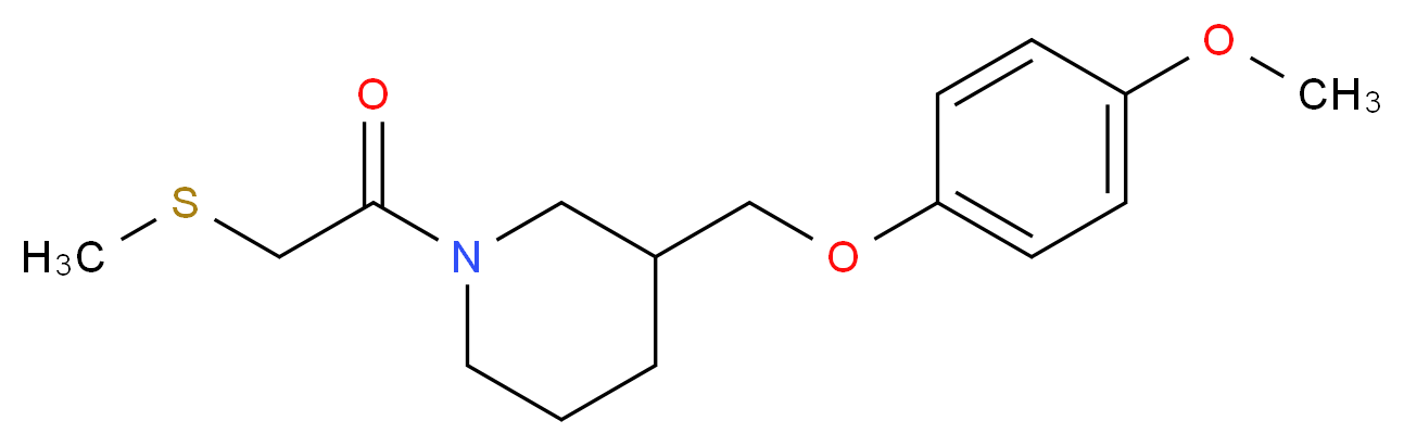 3-[(4-methoxyphenoxy)methyl]-1-[(methylthio)acetyl]piperidine_分子结构_CAS_)