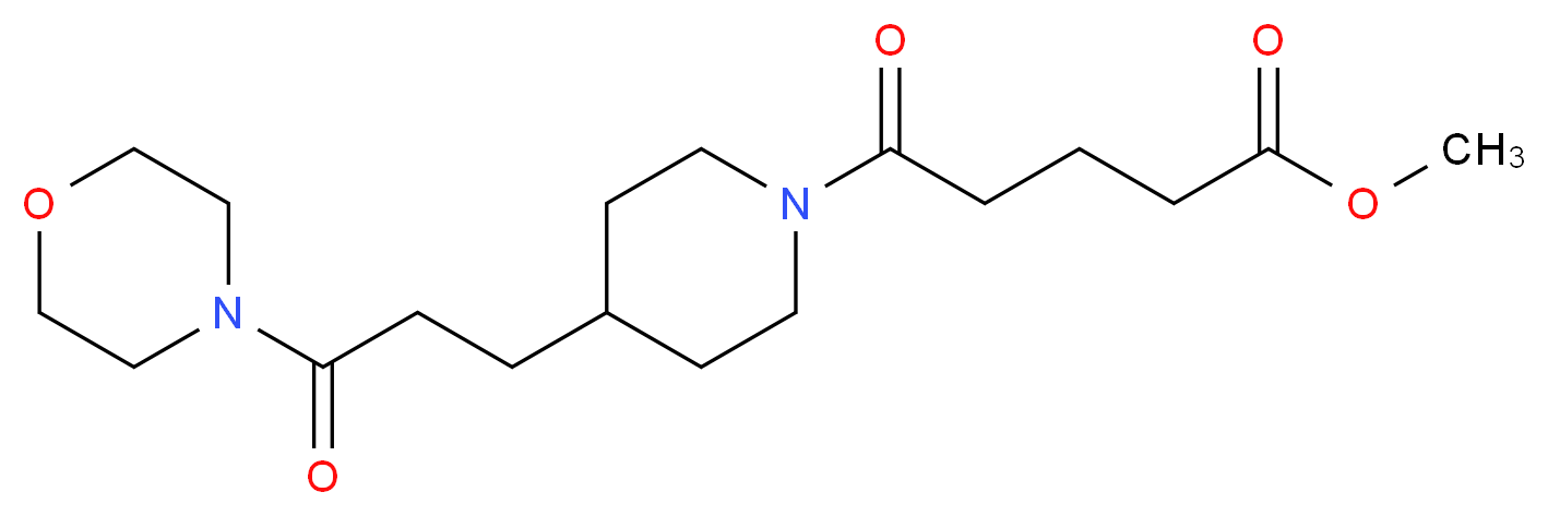 methyl 5-{4-[3-(4-morpholinyl)-3-oxopropyl]-1-piperidinyl}-5-oxopentanoate_分子结构_CAS_)