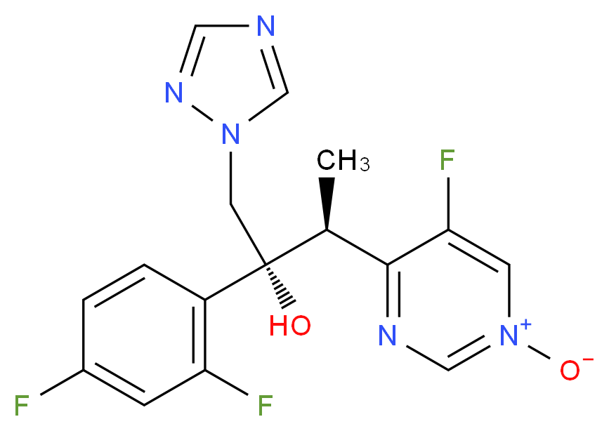 4-[(2S,3R)-3-(2,4-difluorophenyl)-3-hydroxy-4-(1H-1,2,4-triazol-1-yl)butan-2-yl]-5-fluoropyrimidin-1-ium-1-olate_分子结构_CAS_618109-05-0