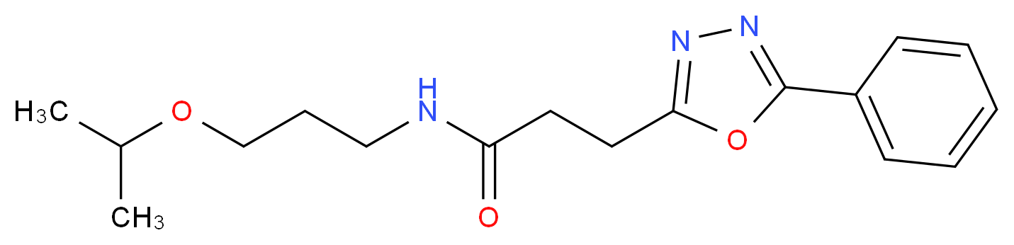 N-(3-isopropoxypropyl)-3-(5-phenyl-1,3,4-oxadiazol-2-yl)propanamide_分子结构_CAS_)