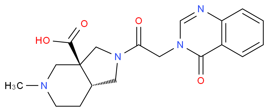 (3aS*,7aR*)-5-methyl-2-[(4-oxoquinazolin-3(4H)-yl)acetyl]octahydro-3aH-pyrrolo[3,4-c]pyridine-3a-carboxylic acid_分子结构_CAS_)