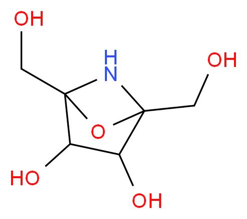 1,4-bis(hydroxymethyl)-5-oxa-6-azabicyclo[2.1.1]hexane-2,3-diol_分子结构_CAS_132295-44-4