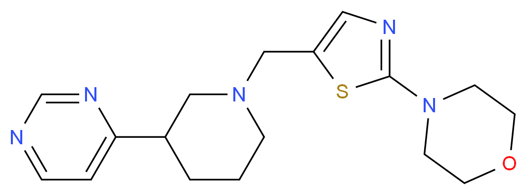 4-{5-[(3-pyrimidin-4-ylpiperidin-1-yl)methyl]-1,3-thiazol-2-yl}morpholine_分子结构_CAS_)