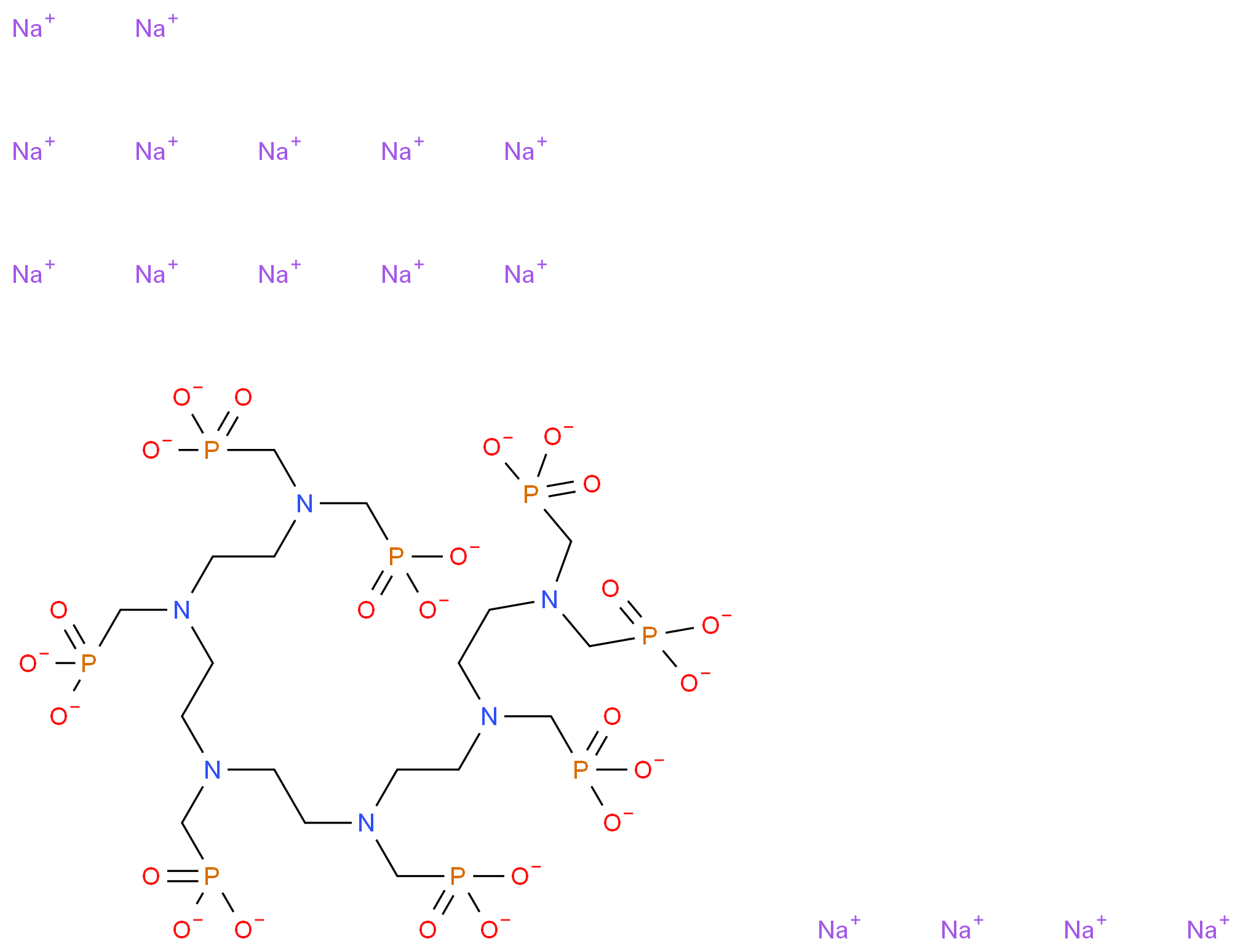 Pentaethylenehexamine Octakis(methylphosphonic Acid) Hexadecasodium Salt _分子结构_CAS_93892-84-3)