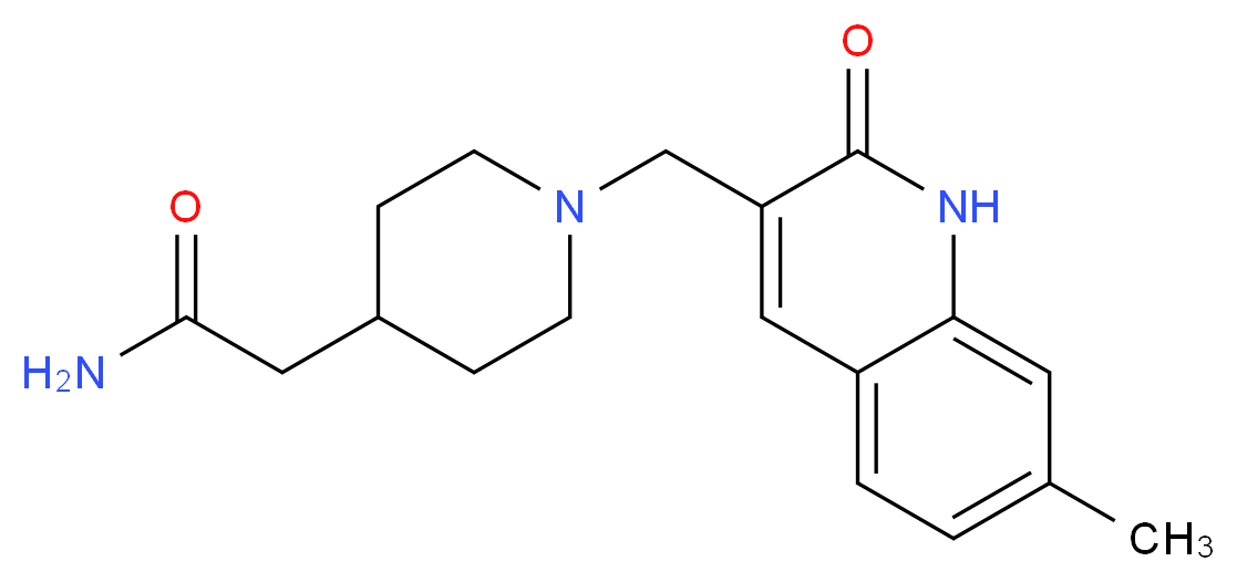 2-{1-[(7-methyl-2-oxo-1,2-dihydroquinolin-3-yl)methyl]piperidin-4-yl}acetamide_分子结构_CAS_)