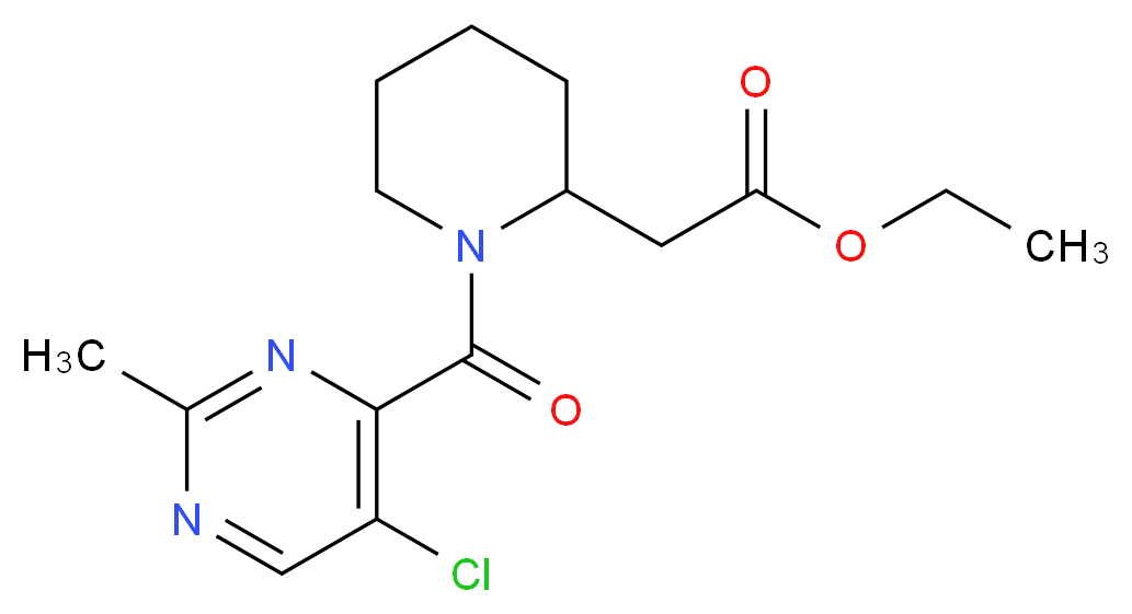 ethyl {1-[(5-chloro-2-methyl-4-pyrimidinyl)carbonyl]-2-piperidinyl}acetate_分子结构_CAS_)
