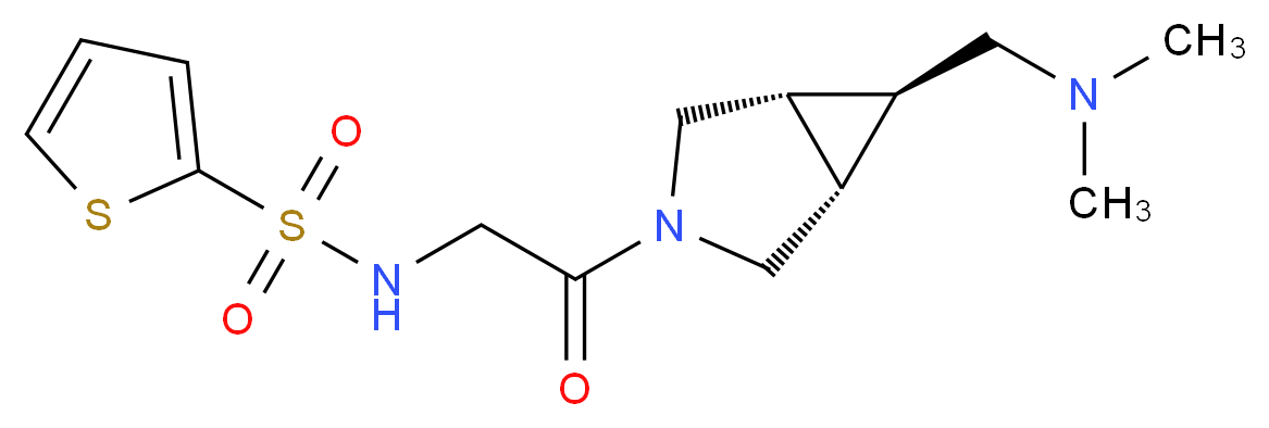 N-(2-{(1R*,5S*,6r)-6-[(dimethylamino)methyl]-3-azabicyclo[3.1.0]hex-3-yl}-2-oxoethyl)thiophene-2-sulfonamide_分子结构_CAS_)