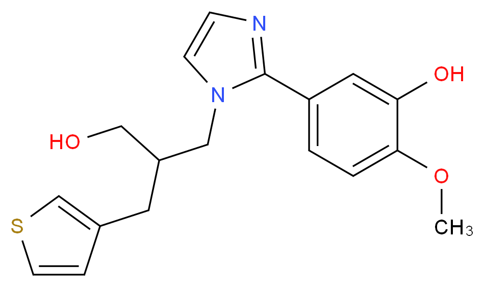 5-{1-[3-hydroxy-2-(3-thienylmethyl)propyl]-1H-imidazol-2-yl}-2-methoxyphenol_分子结构_CAS_)