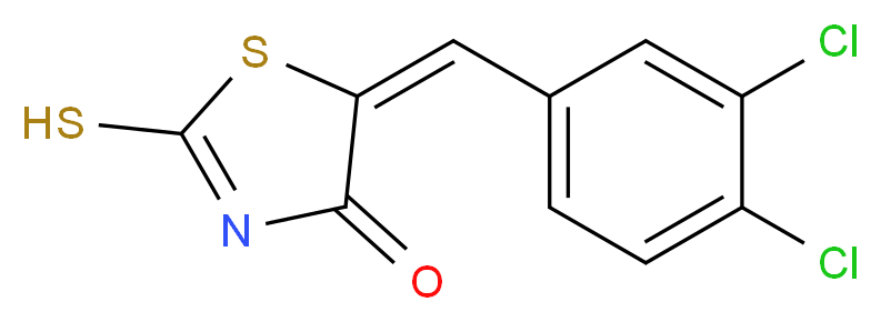 (5E)-5-(3,4-Dichlorobenzylidene)-2-mercapto-1,3-thiazol-4(5H)-one_分子结构_CAS_6326-22-3)