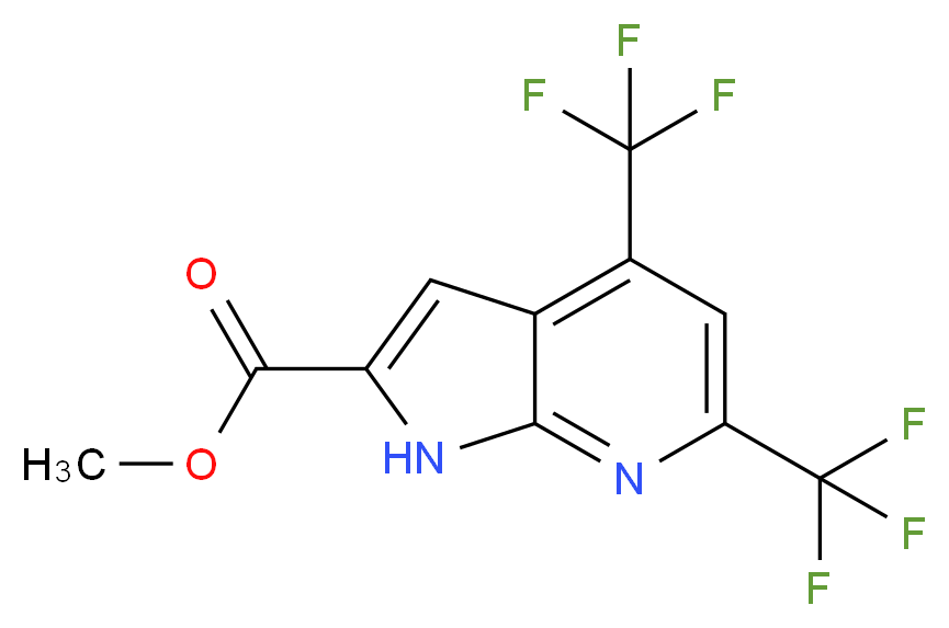 methyl 4,6-bis(trifluoromethyl)-1H-pyrrolo[2,3-b]pyridine-2-carboxylate_分子结构_CAS_1146081-29-9