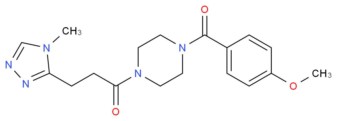 1-(4-methoxybenzoyl)-4-[3-(4-methyl-4H-1,2,4-triazol-3-yl)propanoyl]piperazine_分子结构_CAS_)