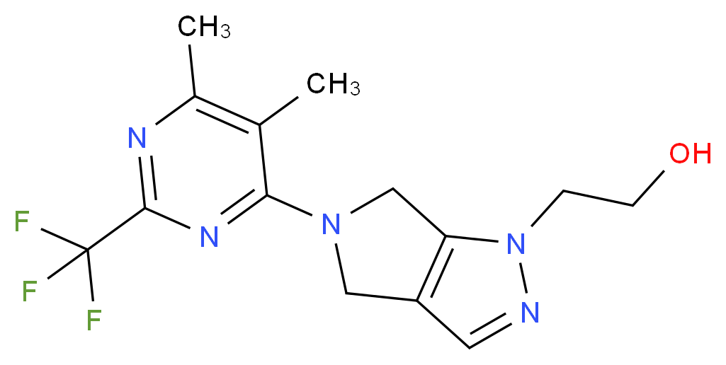 2-[5-[5,6-dimethyl-2-(trifluoromethyl)pyrimidin-4-yl]-5,6-dihydropyrrolo[3,4-c]pyrazol-1(4H)-yl]ethanol_分子结构_CAS_)