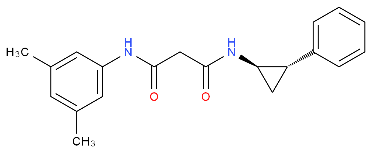 N-(3,5-dimethylphenyl)-N'-[(1R*,2S*)-2-phenylcyclopropyl]malonamide_分子结构_CAS_)