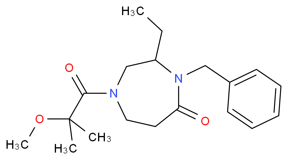 4-benzyl-3-ethyl-1-(2-methoxy-2-methylpropanoyl)-1,4-diazepan-5-one_分子结构_CAS_)