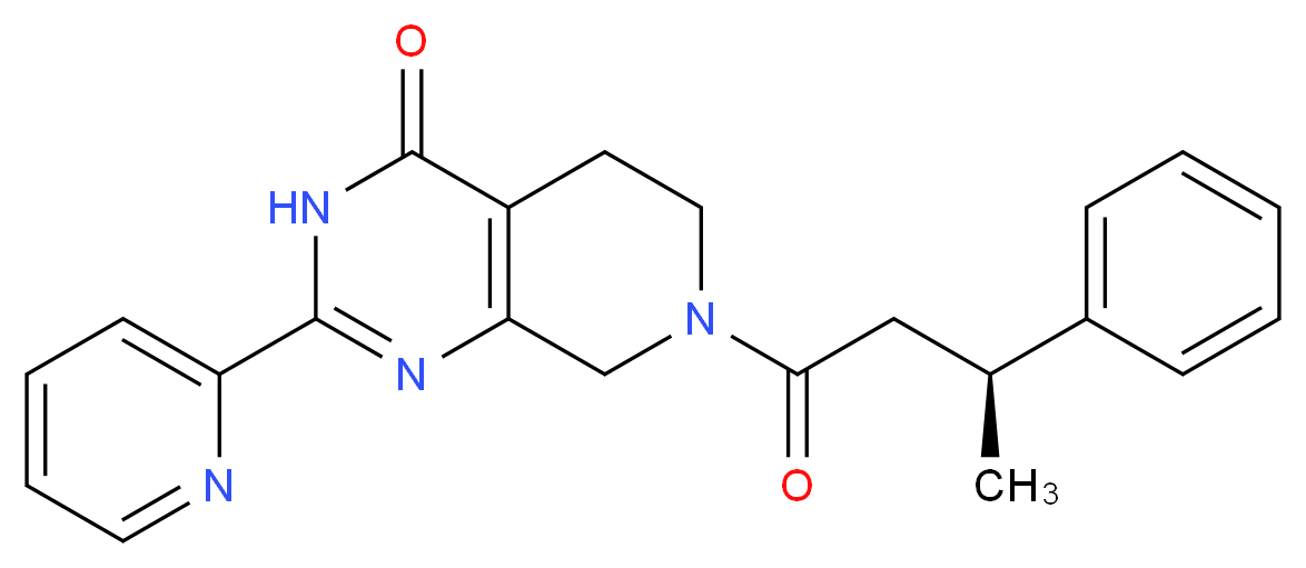 7-[(3S)-3-phenylbutanoyl]-2-pyridin-2-yl-5,6,7,8-tetrahydropyrido[3,4-d]pyrimidin-4(3H)-one_分子结构_CAS_)