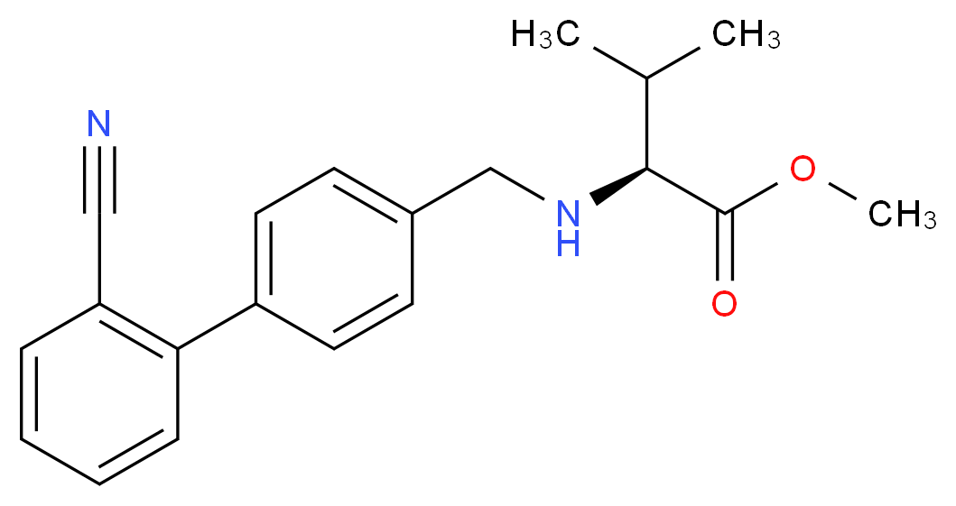 N-[(2'-CYANO-(1,1'-BIPHENYL)-4-YL)METHYL]VALINE METHYL ESTER_分子结构_CAS_137863-89-9)