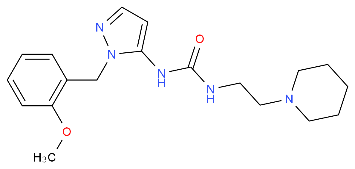 N-[1-(2-methoxybenzyl)-1H-pyrazol-5-yl]-N'-(2-piperidin-1-ylethyl)urea_分子结构_CAS_)