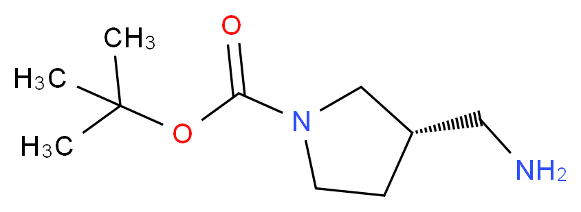 (S)-3-(Aminomethyl)-1-(tert-butoxycarbonyl)pyrrolidine_分子结构_CAS_199175-10-5)