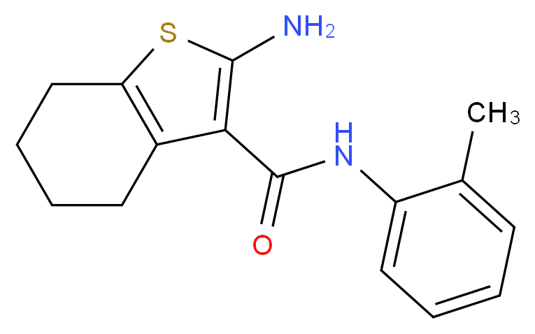 2-Amino-N-(2-methylphenyl)-4,5,6,7-tetrahydro-1-benzothiophene-3-carboxamide_分子结构_CAS_)
