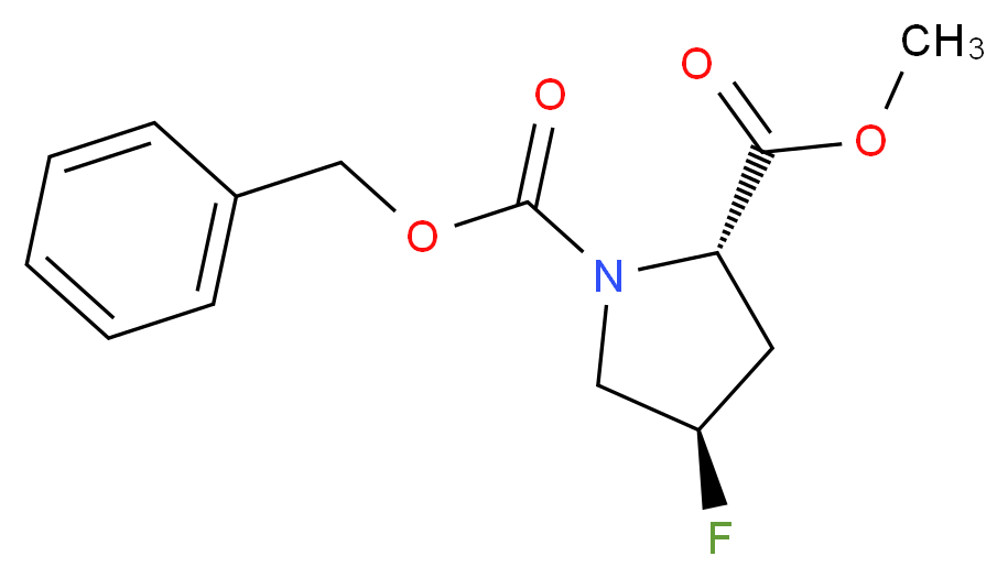 1-benzyl 2-methyl (2S,4R)-4-fluoropyrrolidine-1,2-dicarboxylate_分子结构_CAS_72180-24-6