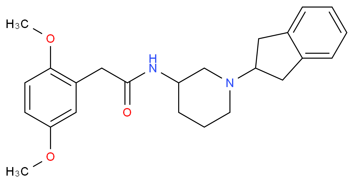 N-[1-(2,3-dihydro-1H-inden-2-yl)-3-piperidinyl]-2-(2,5-dimethoxyphenyl)acetamide_分子结构_CAS_)