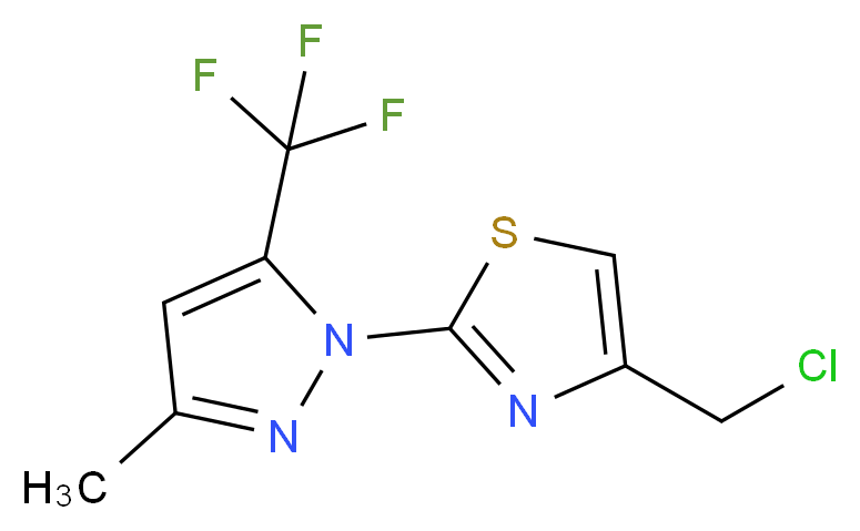 4-(Chloromethyl)-2-[3-methyl-5-(trifluoromethyl)-1H-pyrazol-1-yl]-1,3-thiazole_分子结构_CAS_)