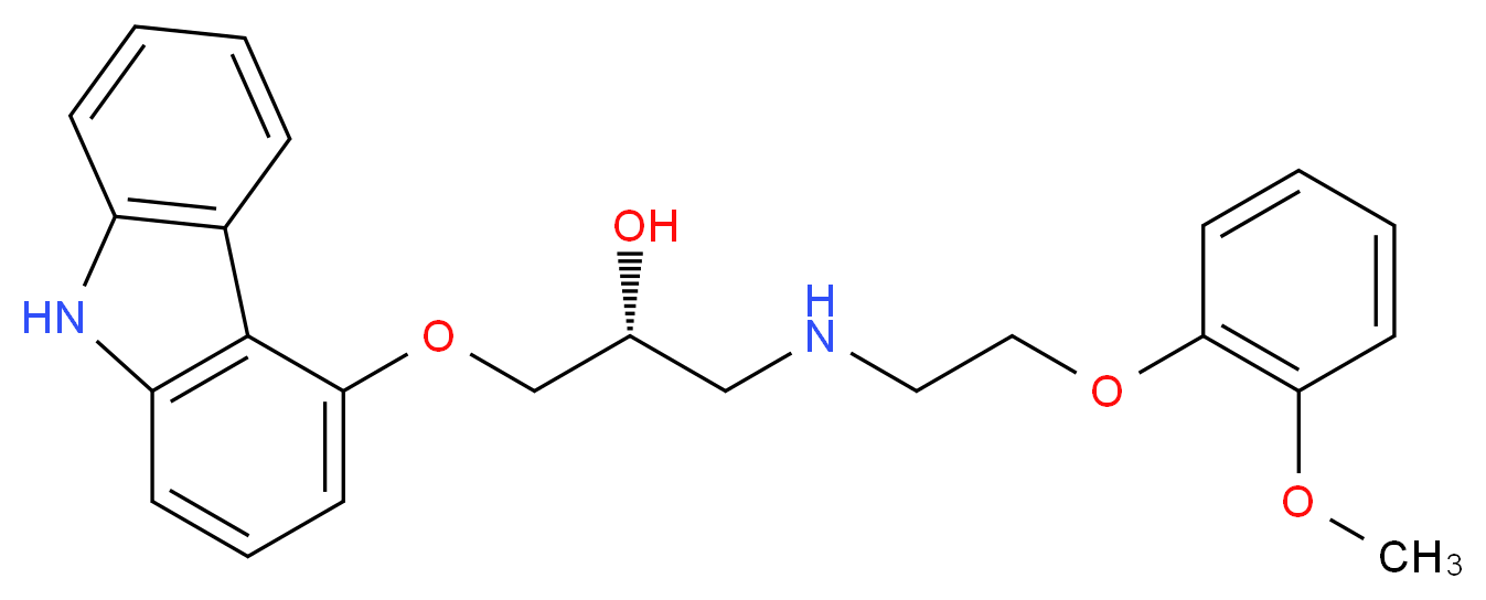 [(2R)-3-(9H-carbazol-4-yloxy)-2-hydroxypropyl][2-(2-methoxyphenoxy)ethyl]amine_分子结构_CAS_95093-99-5