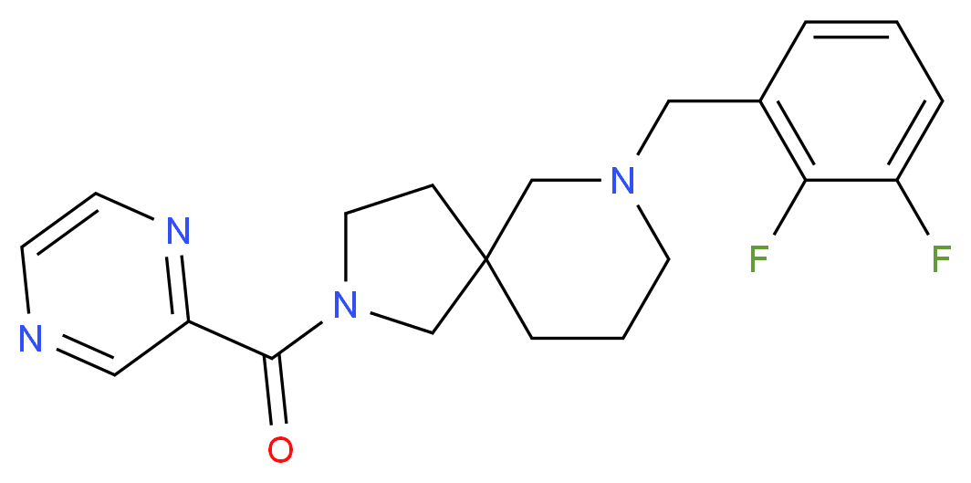 7-(2,3-difluorobenzyl)-2-(2-pyrazinylcarbonyl)-2,7-diazaspiro[4.5]decane_分子结构_CAS_)