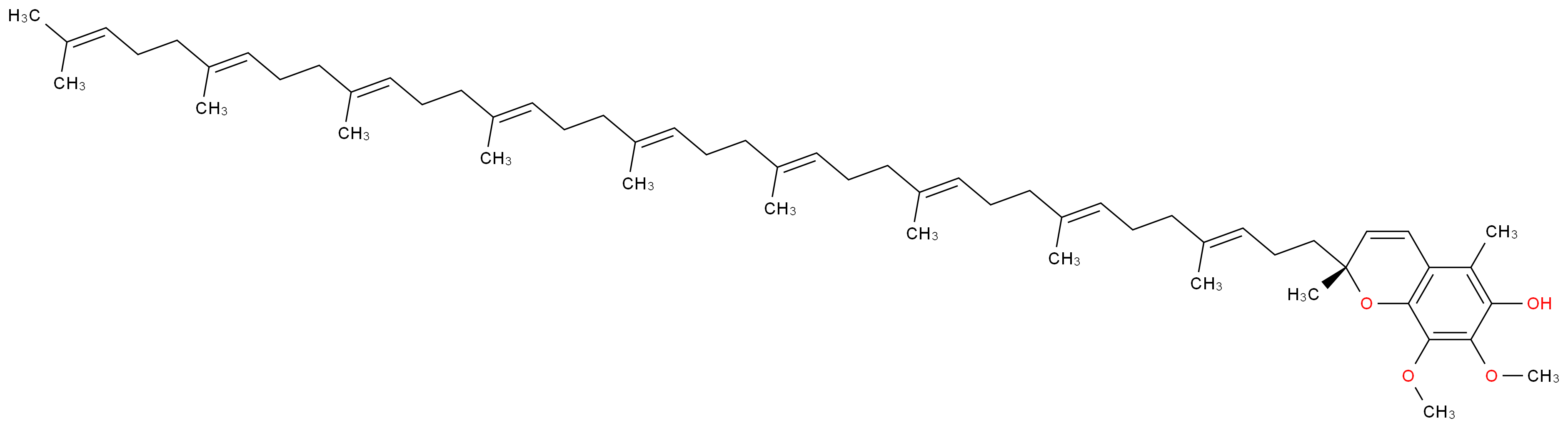 (2R)-7,8-dimethoxy-2,5-dimethyl-2-[(3E,7E,11E,15E,19E,23E,27E,31E)-4,8,12,16,20,24,28,32,36-nonamethylheptatriaconta-3,7,11,15,19,23,27,31,35-nonaen-1-yl]-2H-chromen-6-ol_分子结构_CAS_2382-48-1