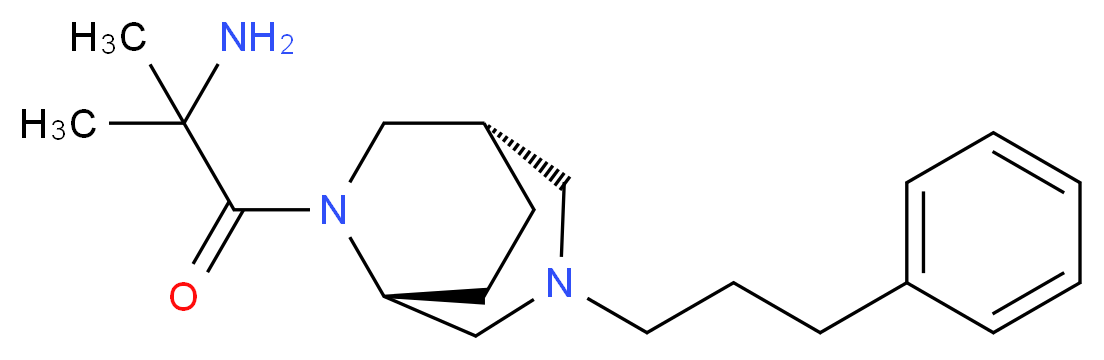 2-methyl-1-oxo-1-[(1S*,5R*)-3-(3-phenylpropyl)-3,6-diazabicyclo[3.2.2]non-6-yl]propan-2-amine_分子结构_CAS_)