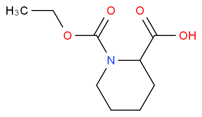 1-(Ethoxycarbonyl)piperidine-2-carboxylic acid_分子结构_CAS_)