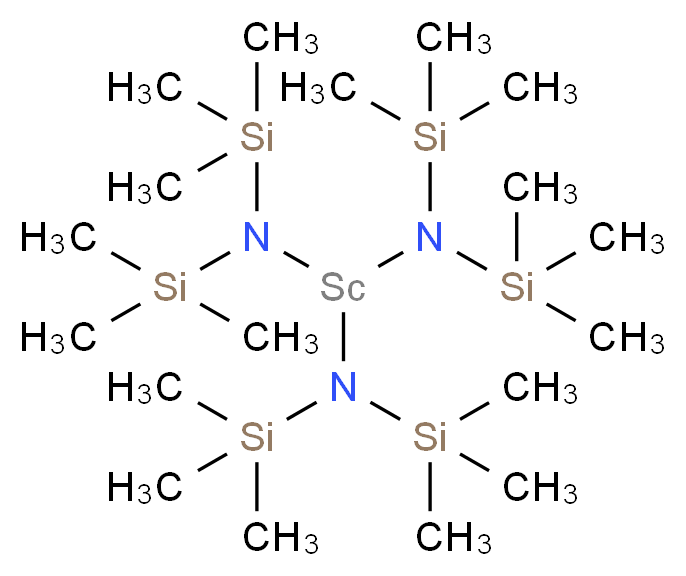 2,2,6,6-tetramethyl-N,N,3,5-tetrakis(trimethylsilyl)-3,5-diaza-2,6-disila-4-scandaheptan-4-amine_分子结构_CAS_37512-28-0