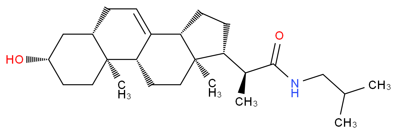 (2S)-2-[(1R,2S,5S,7S,11R,14R,15R)-5-hydroxy-2,15-dimethyltetracyclo[8.7.0.0<sup>2</sup>,<sup>7</sup>.0<sup>1</sup><sup>1</sup>,<sup>1</sup><sup>5</sup>]heptadec-9-en-14-yl]-N-(2-methylpropyl)propanamide_分子结构_CAS_1058719-76-8