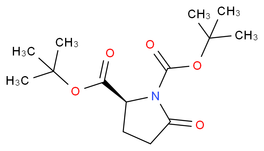 (S)-Di-tert-butyl 5-oxopyrrolidine-1,2-dicarboxylate_分子结构_CAS_91229-91-3)